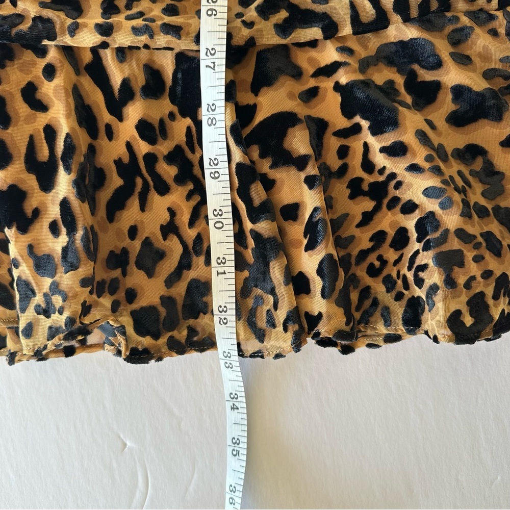 ASTR the Label Nikita Burnout Leopard Print Long Sleeve Ruched Mini Dress Small - Picture 10 of 16